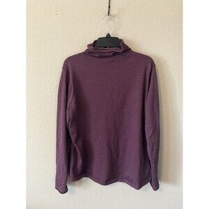 Duluth Trading Co Turtleneck Pullover Womens Size XL Purple Striped Coolmax